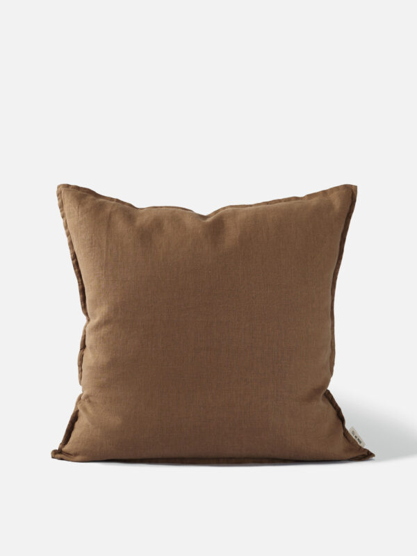 cuscino decorativo color nocciola lino minimalista