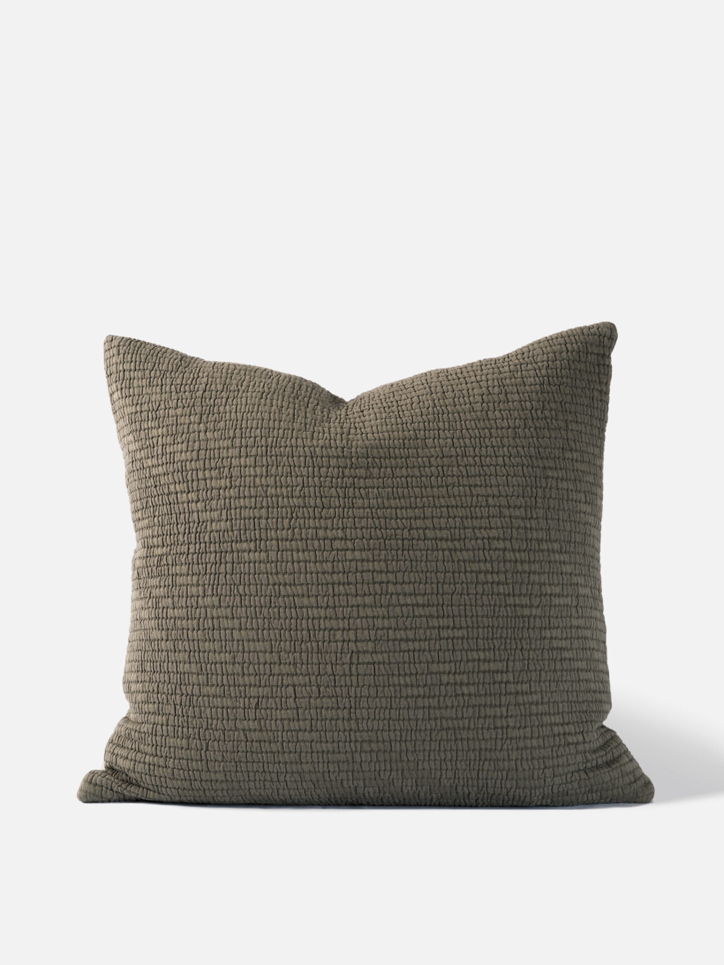 cuscino decorativo color verde oliva texture cotone