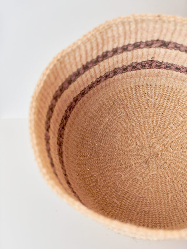 Cesto in sisal Large, dettaglio cucitura base