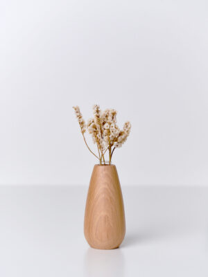 vasetto di fiori N.02 in legno con fiori secchi