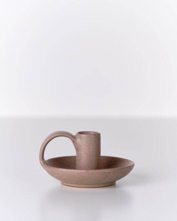 Porta candela in ceramica artigianale, finitura opaca e forme morbide, Terracotta Home Store.